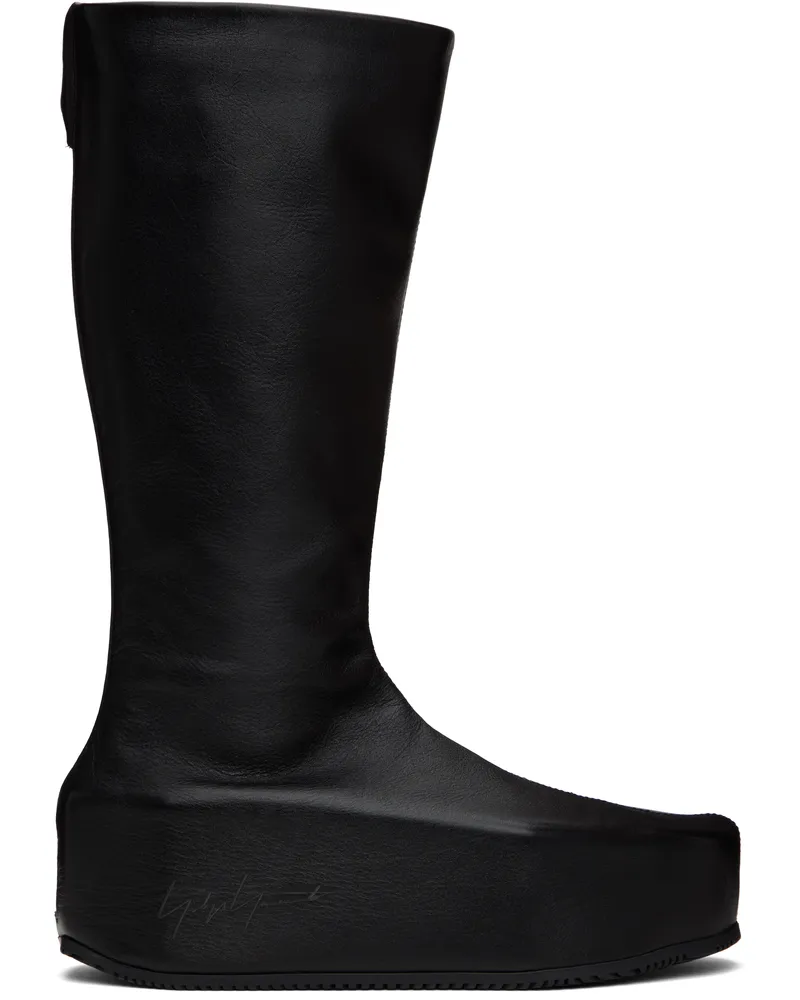 Y-3 Black Kyasu Overboot Tall Boots Black
