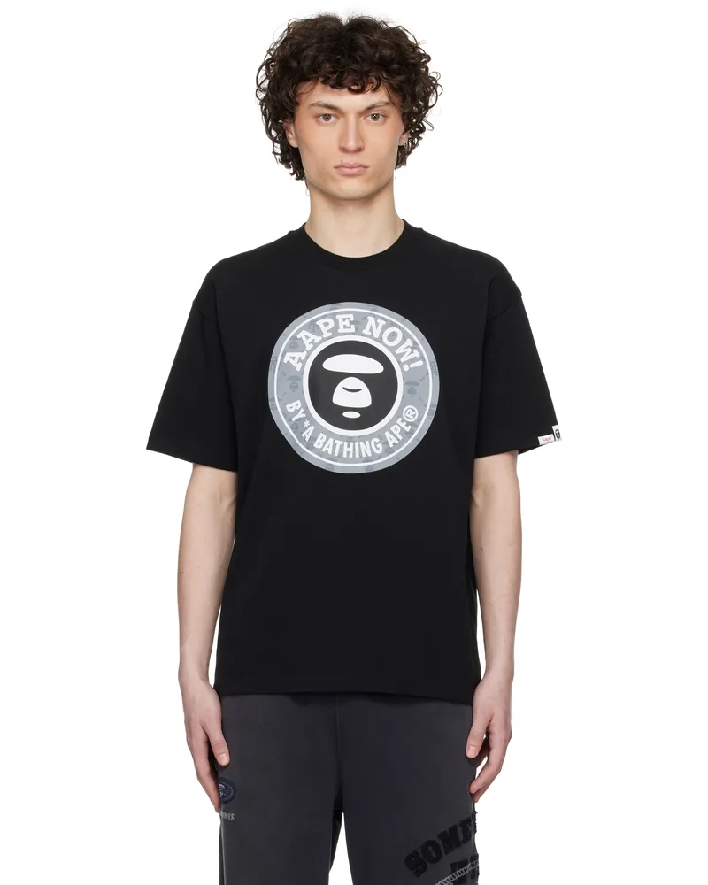 AAPE by A Bathing Ape Black Basic T-shirt Bkx