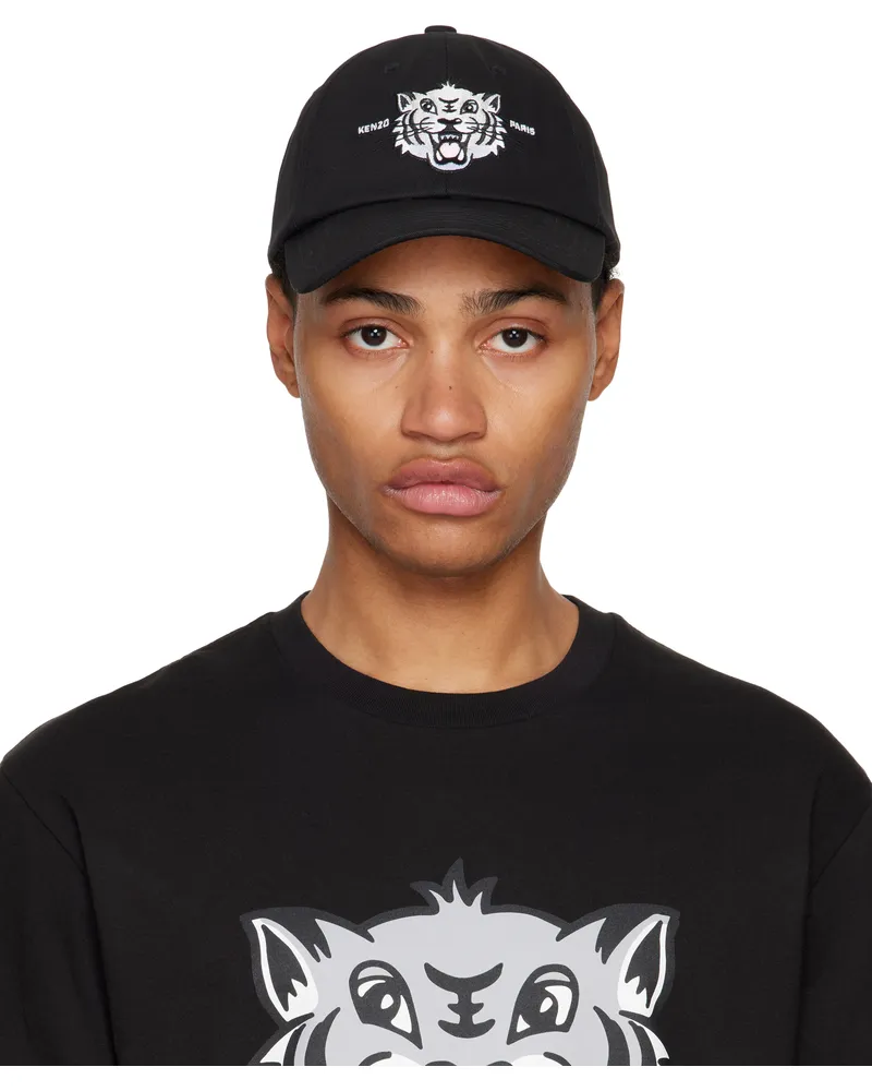 Kenzo Black Kenzo Paris Logo Graphic Cap Black