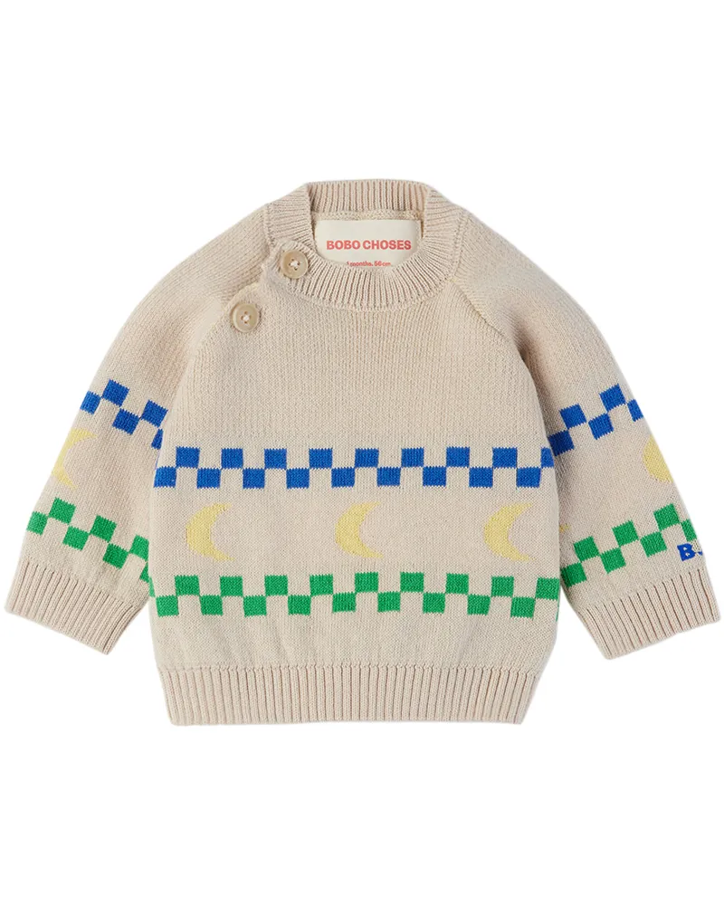 BOBO CHOSES Baby Beige Beneath The Moon Sweater Offwhite
