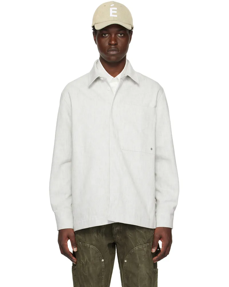Études Studio Gray Picture Denim Shirt White
