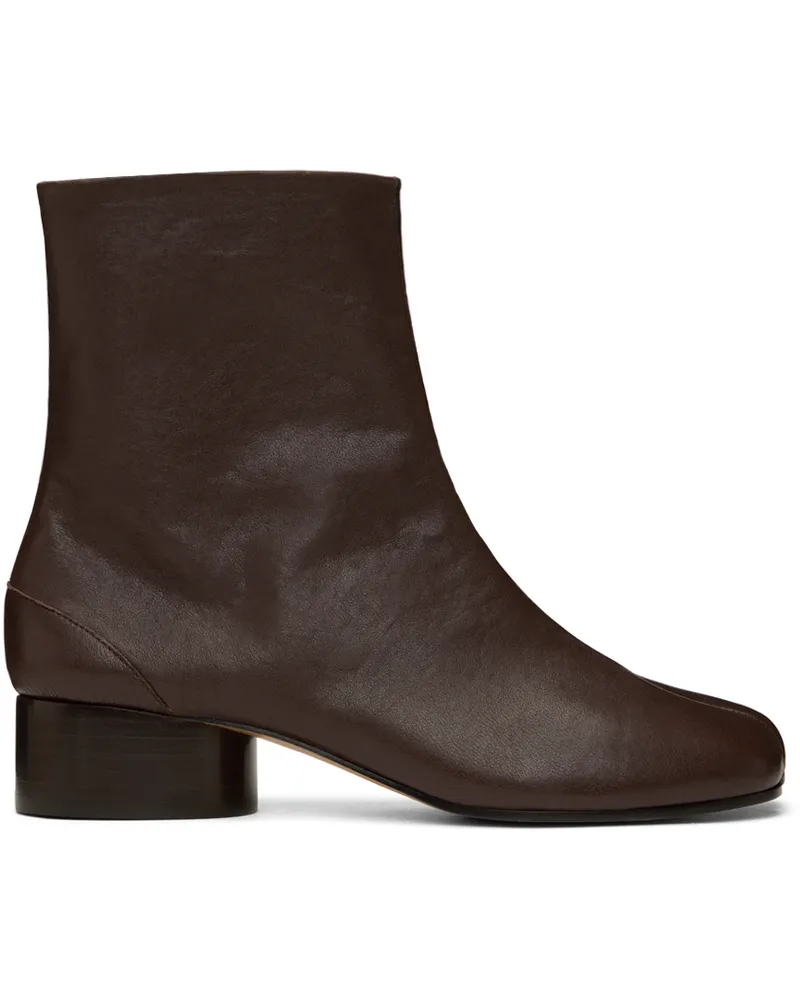 Maison Margiela Brown Tabi Ankle Boots T2264