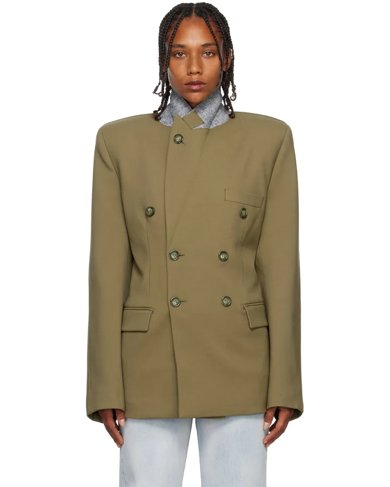 VTMNTS Khaki Double-Breasted Blazer Khaki