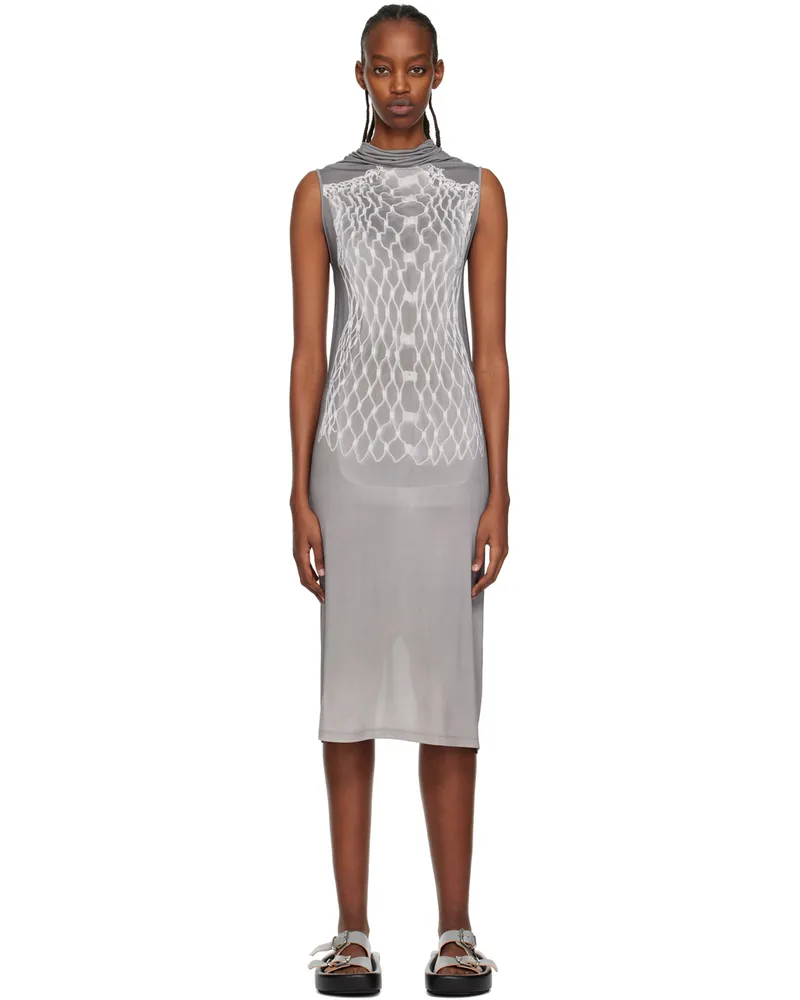 Maison Margiela Grey Dummy Midi Dress 001s