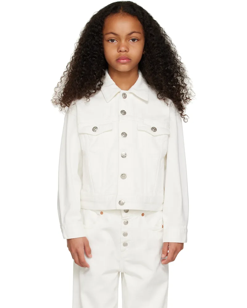 Maison Margiela Kids Off-White Printed Denim Jacket M6101