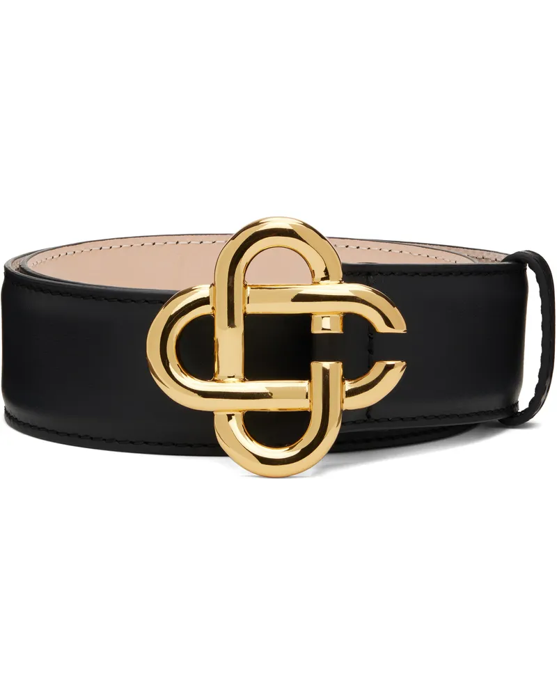 Casablanca Paris Black CC Logo Buckle Belt Black