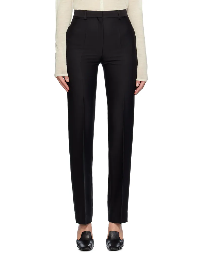 GIA STUDIOS Black Creased Trousers Black