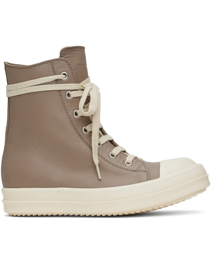 Rick Owens Taupe Hollywood Leather Sneakers 6411