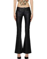 Miaou Black Roxy Faux-Leather Trousers Black