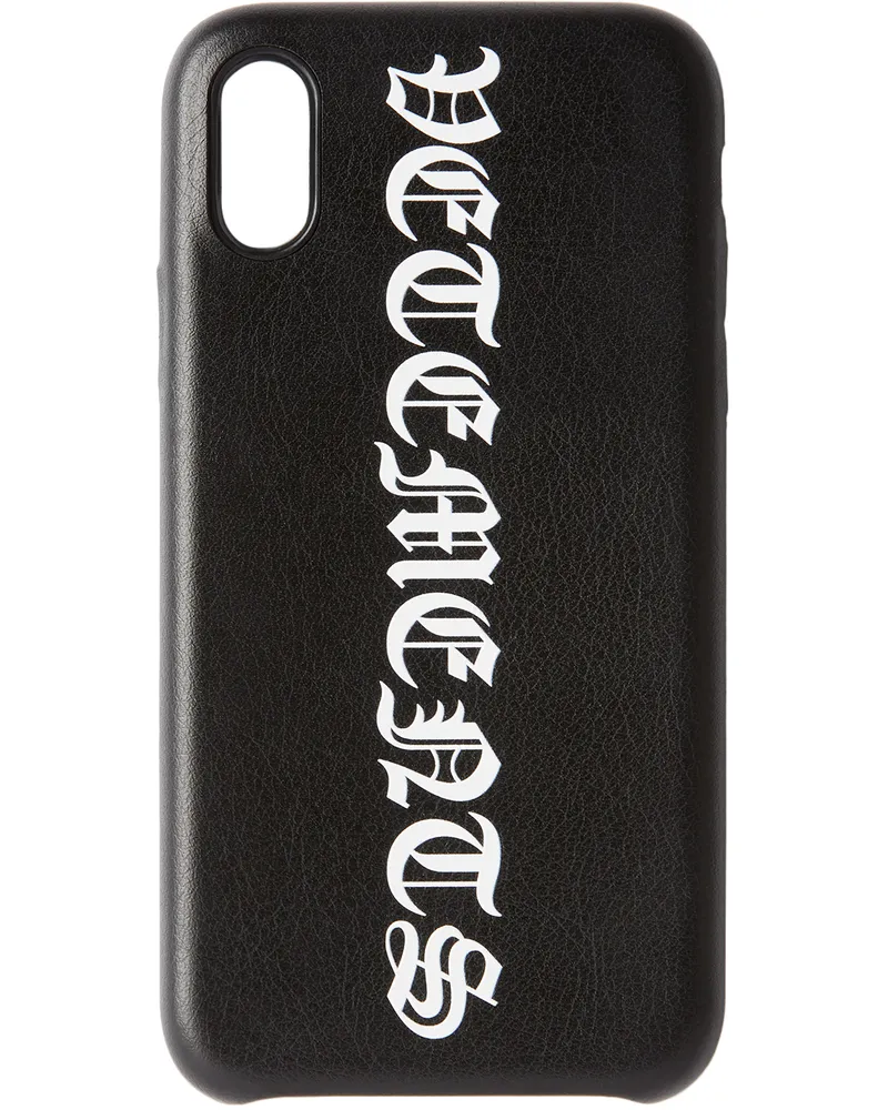 VETEMENTS Black Vertical Logo iPhone XS Case Vertical