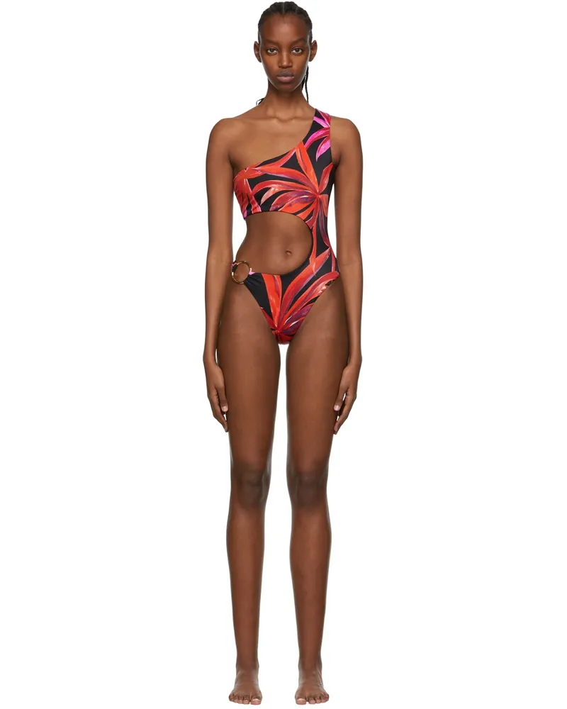 Louisa Ballou SSENSE Exclusive Black Recycled Nylon One-Piece Swimsuit Lunar