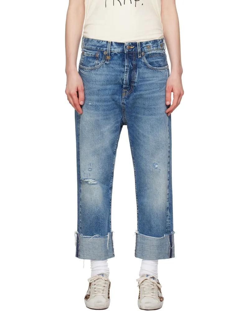 R13 Blue Tailored Drop Jeans Hutton