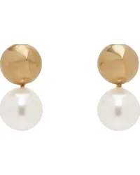 Ferragamo Gold Bead Pendant Earrings Oro