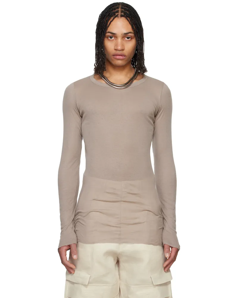 Rick Owens Taupe Hollywood Rib LS T-shirt 64