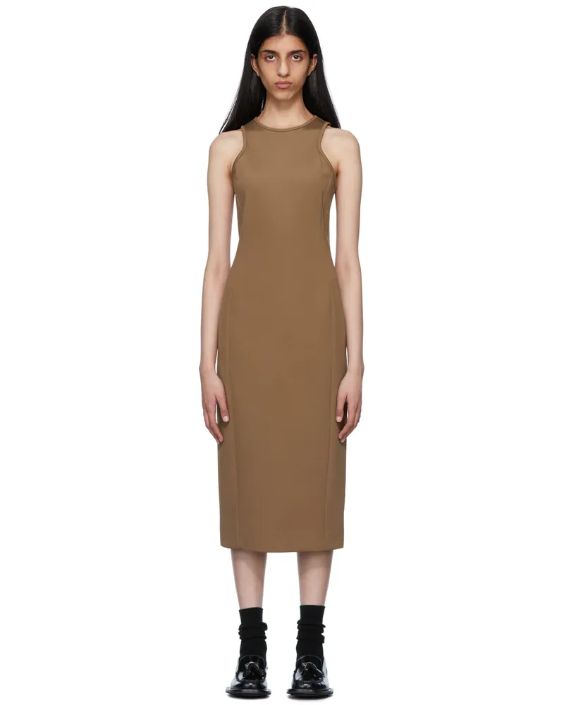 Max Mara Brown Halter Midi Dress 002