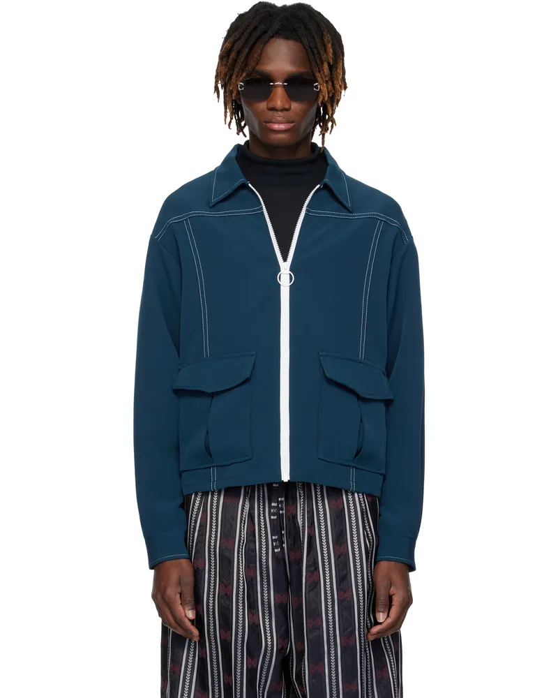 NEEDLES Navy Stitched Sport Jacket B-Navy