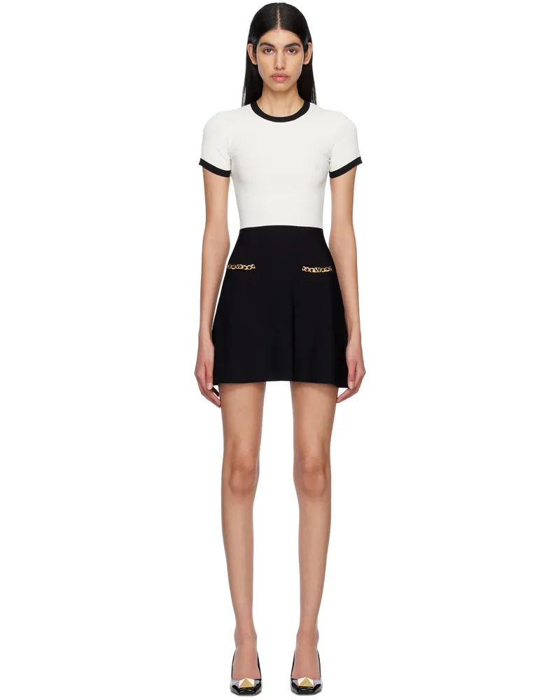Valentino Garavani Black & White Chain Minidress 0an