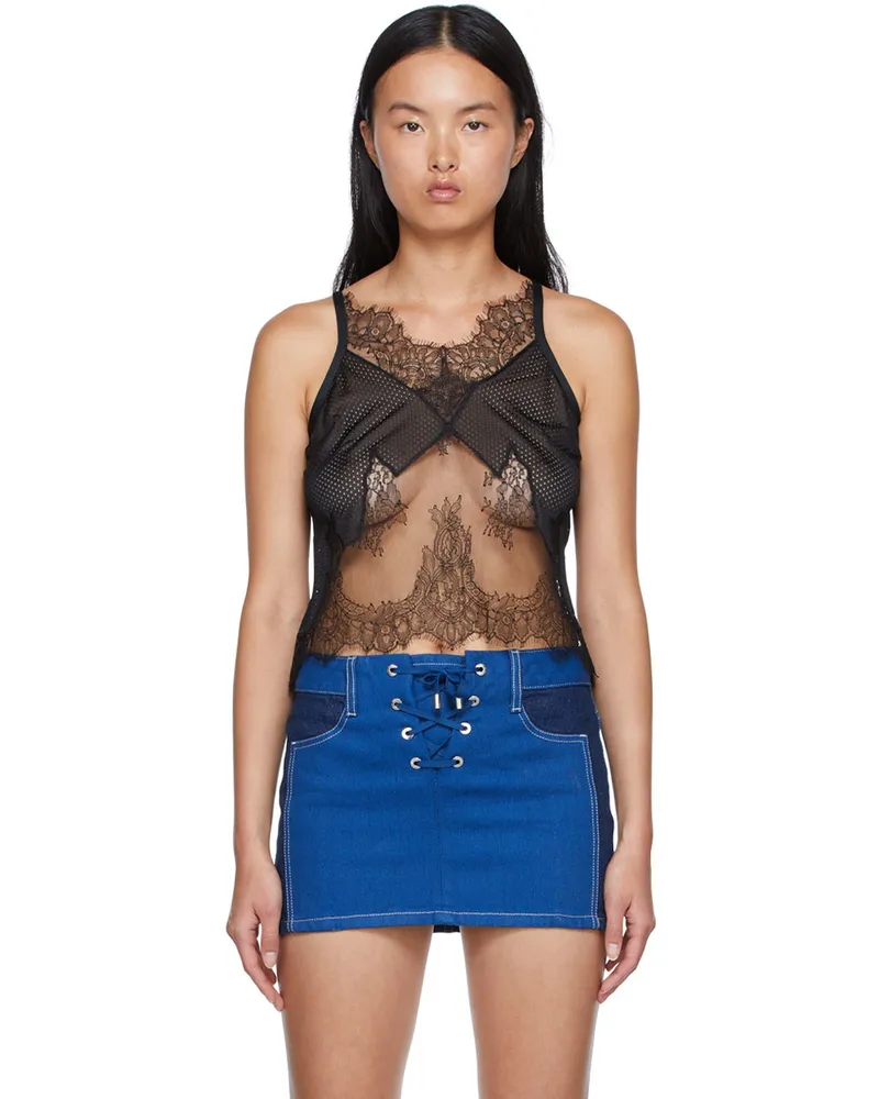 Dion Lee Black Nylon Tank Top Black