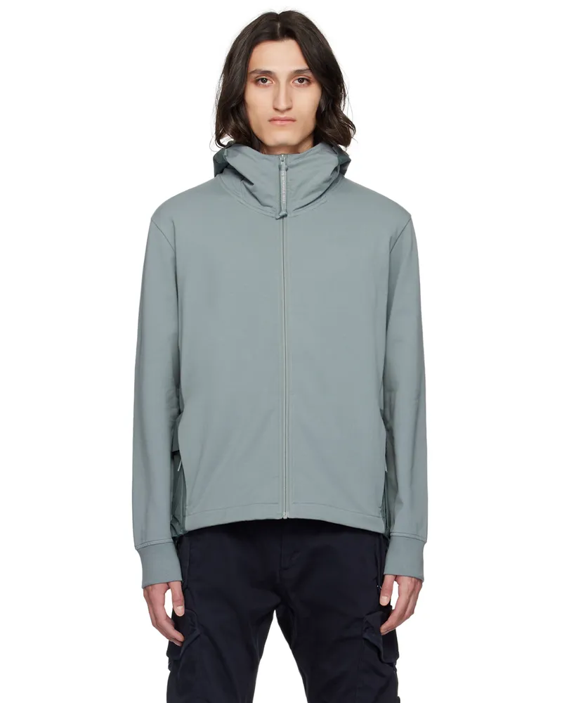 C.P. Company Gray Paneled Hoodie Turbulence