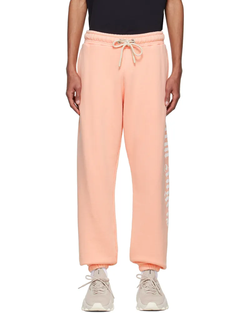 Palm Angels Pink Cotton Lounge Pants Salmon