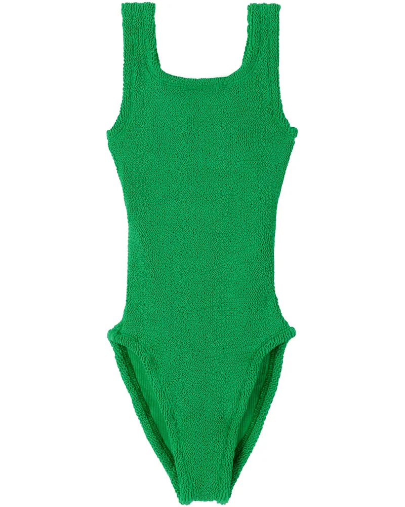 Hunza G Kids Green Classic Swimsuit Emerald