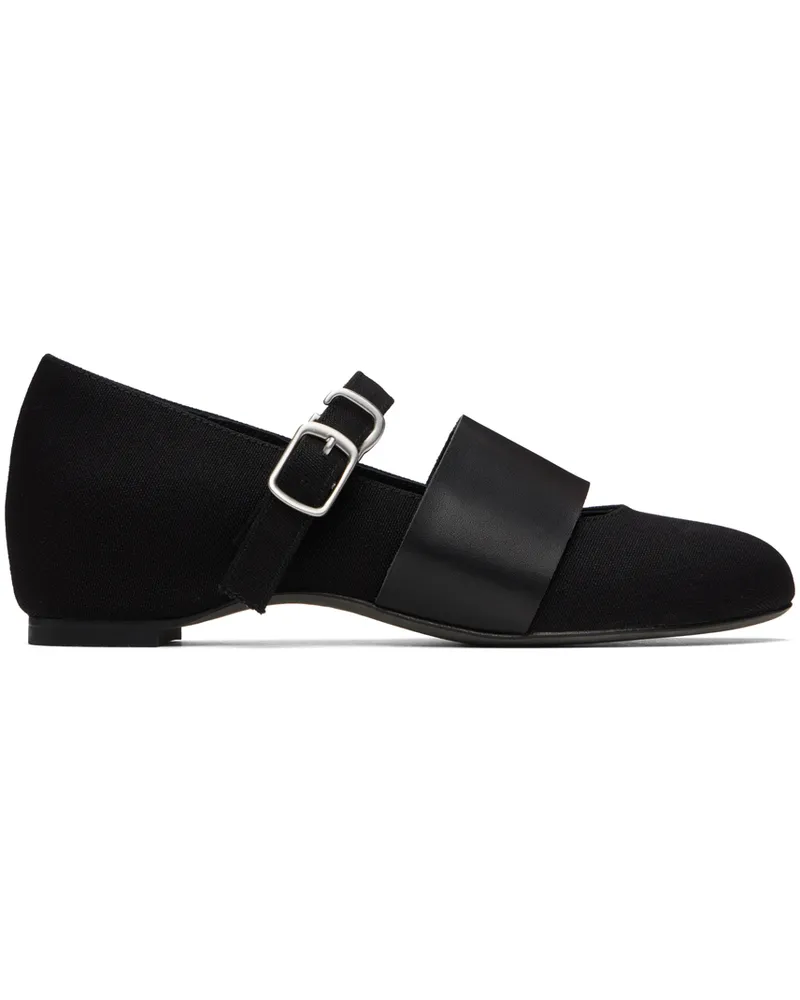 Yohji Yamamoto Black Strap Ballerina Flats 1