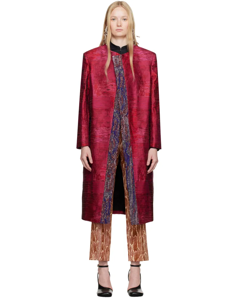 Dries van Noten Pink Jacquard Coat 304