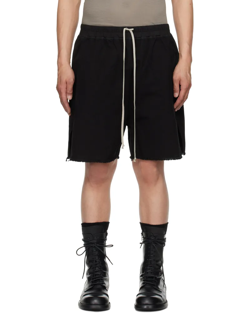 DRKSHDW by Rick Owens Black Hollywood Long Boxers Butt Zipp Shorts 09