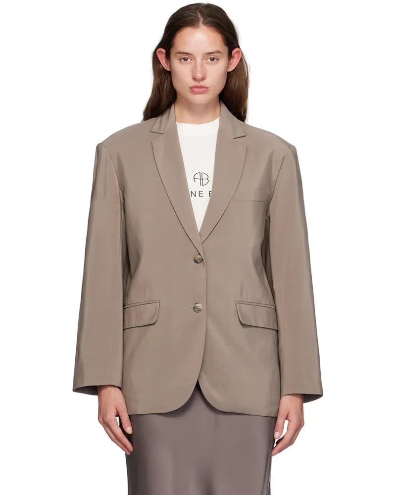 Anine Bing Taupe Quinn Blazer Taupe