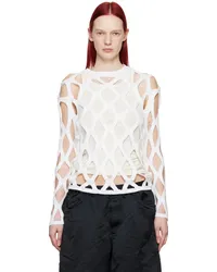 Comme des Garçons White Cutout Sweater White