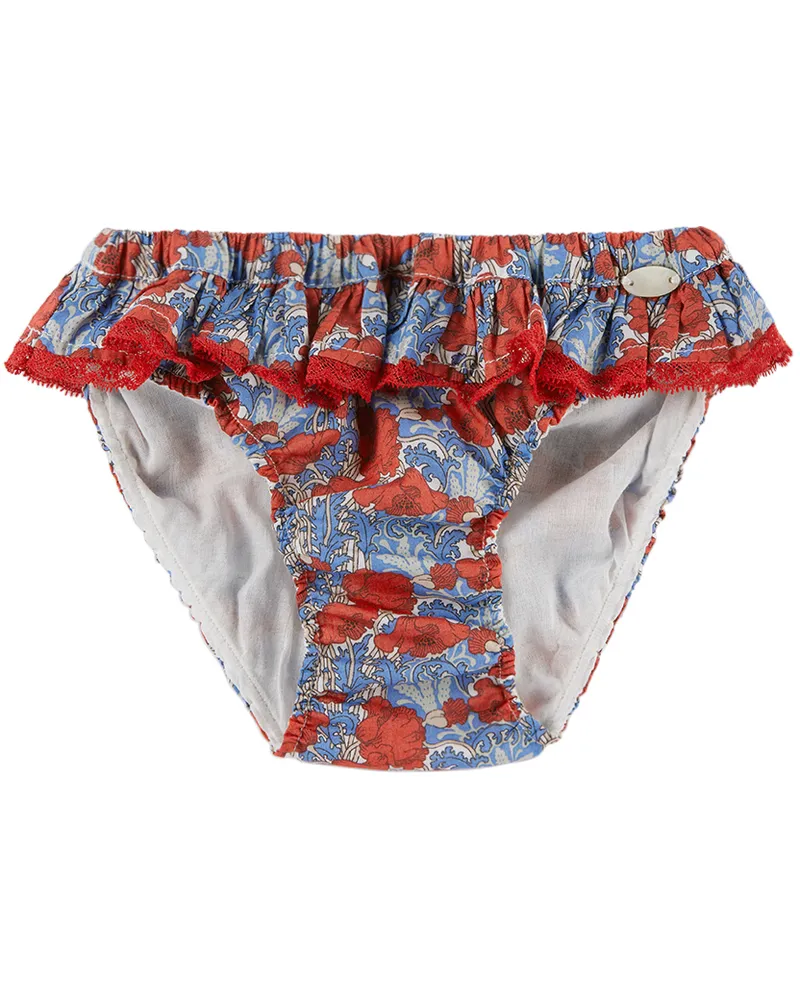 Tartine et Chocolat Baby Red & Navy Floral Swim Briefs 77