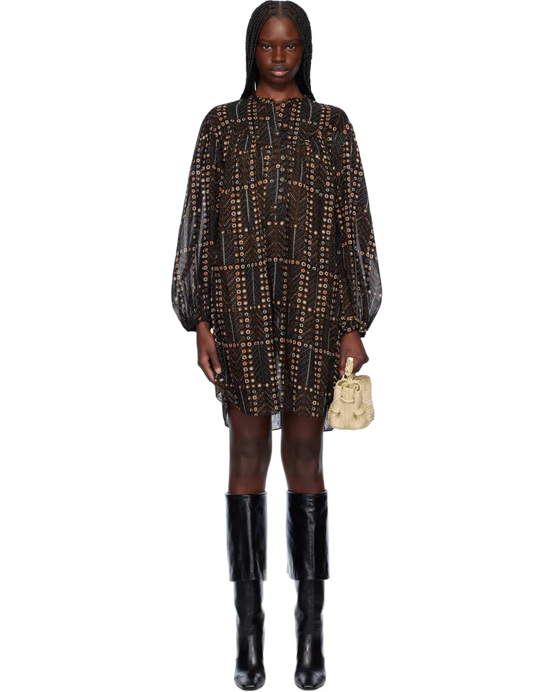 Étoile Isabel Marant Black Melinda Minidress Faded