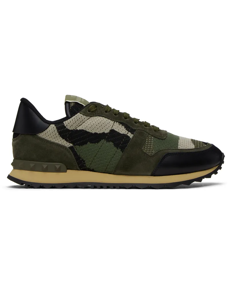 Valentino Garavani Khaki Camouflage Rockrunner Sneakers Fango
