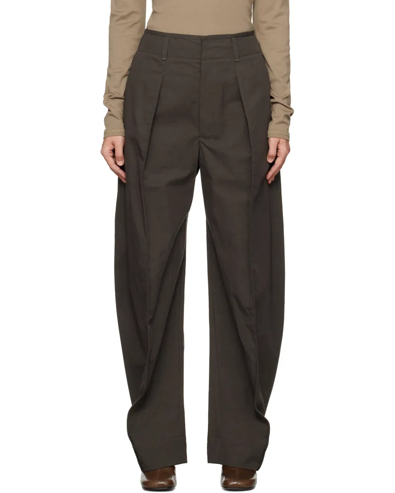 Christophe Lemaire Brown Curved Volume Trousers Br504