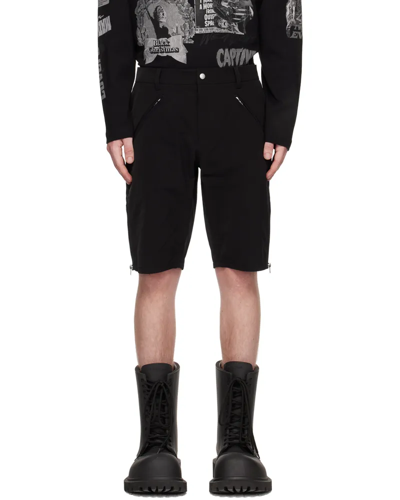 WE 11 DONE Black Biker Shorts Black