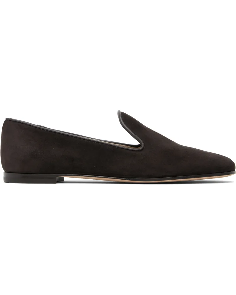 Gianvito Rossi Brown Suede Loafers Moka+moka
