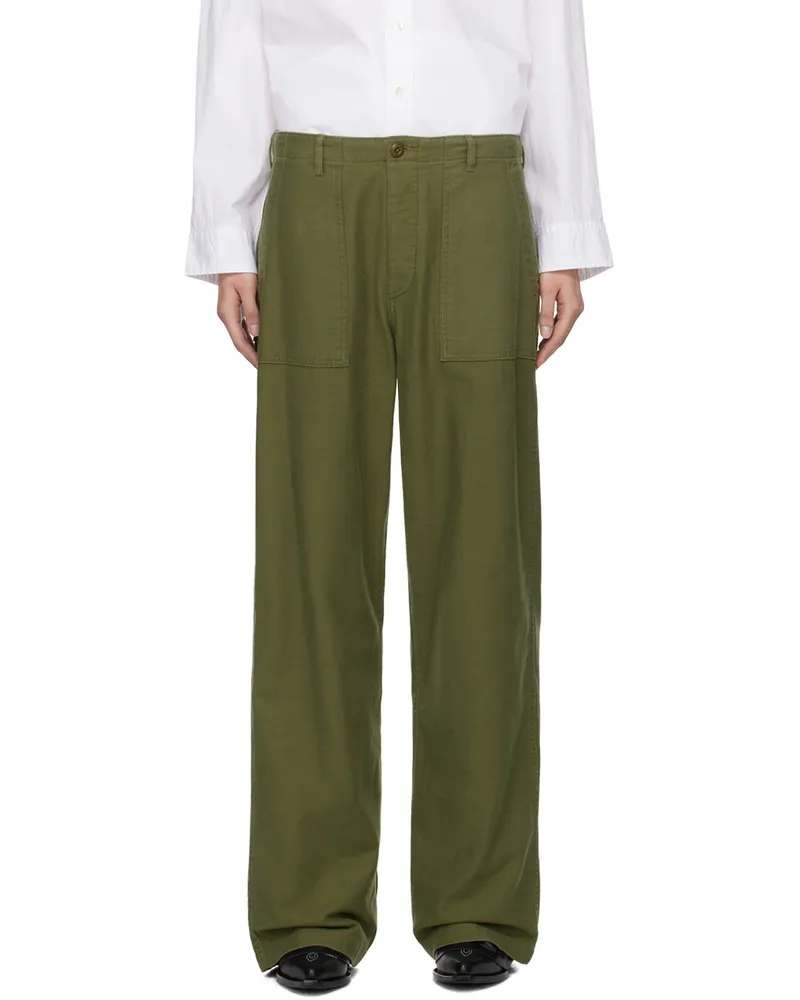 R13 Green Utility Trousers Olive