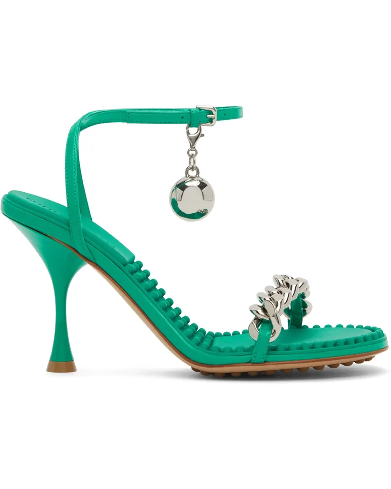Bottega Veneta Green Dot Heeled Sandals 3227