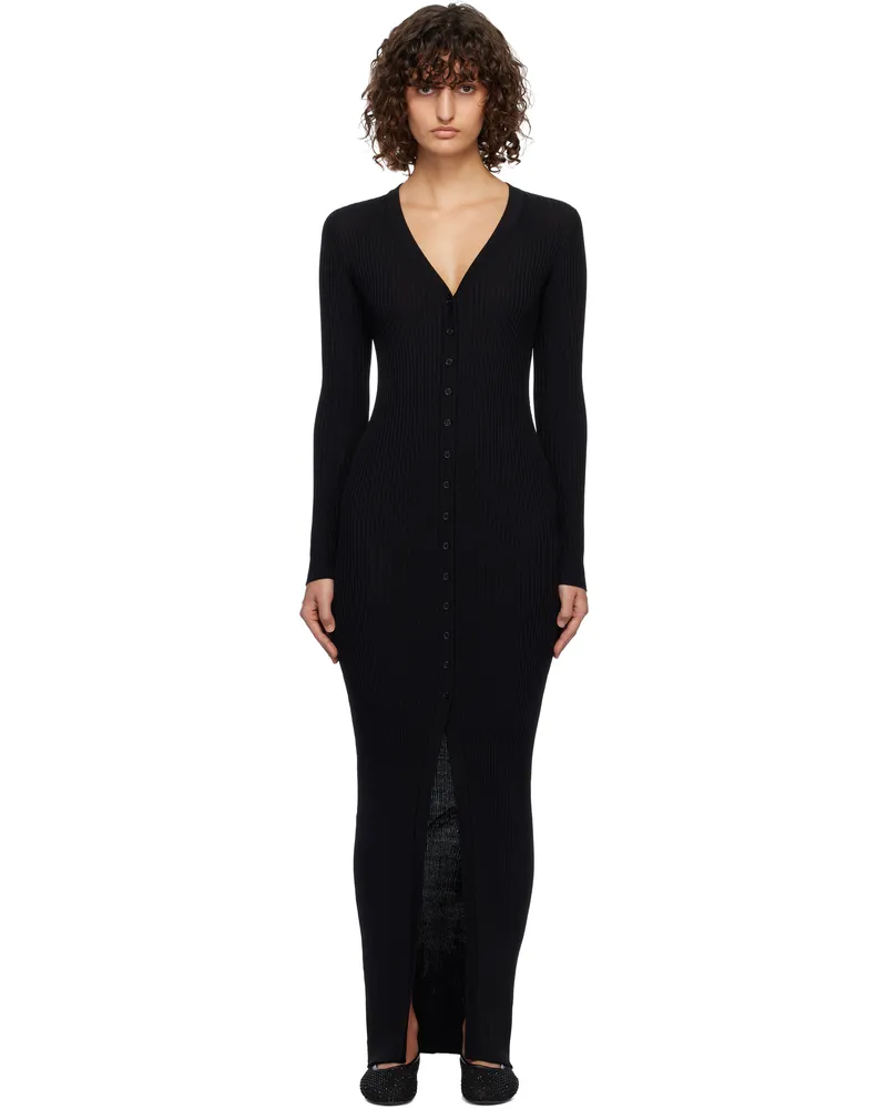 STAUD Black Shoko Sweater Maxi Dress Blk