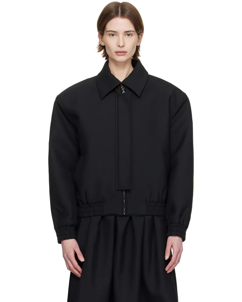 Fax Copy Express Black Zip Shoulder Jacket Black