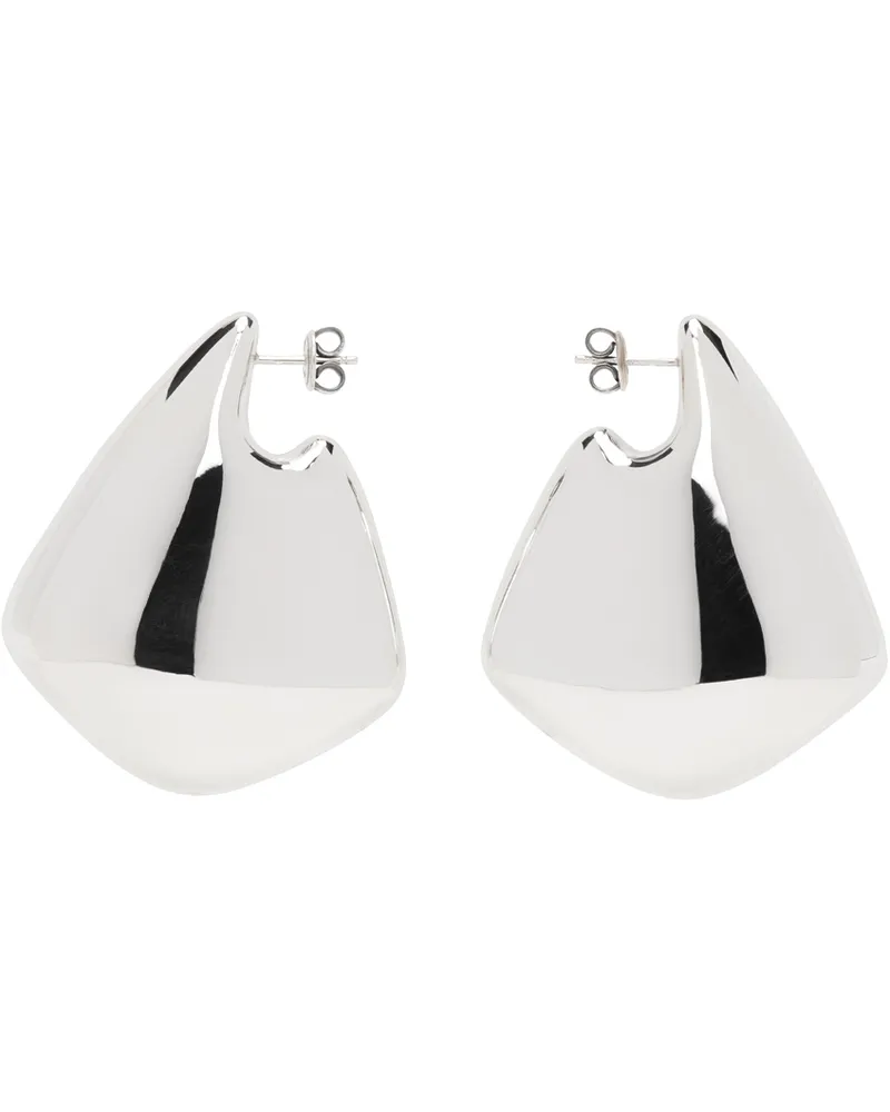 Bottega Veneta Silver Large Fin Earrings 8117