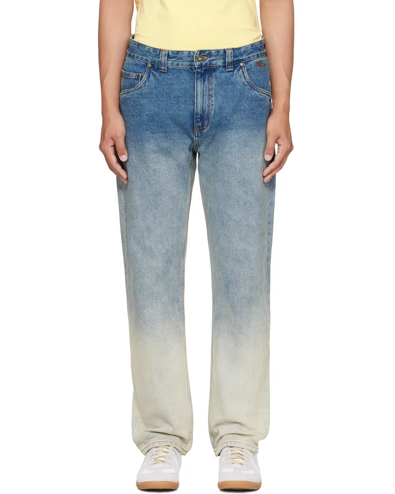 Dime Blue Straight Jeans Dipped