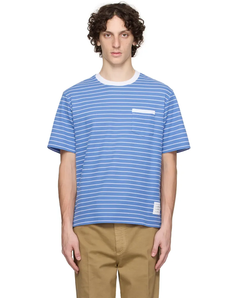 Thom Browne Blue Milano Short Sleeve Pocket T-shirt 503blue