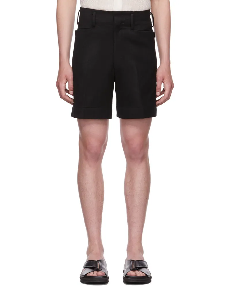 Factor's Black Wool Shorts Black