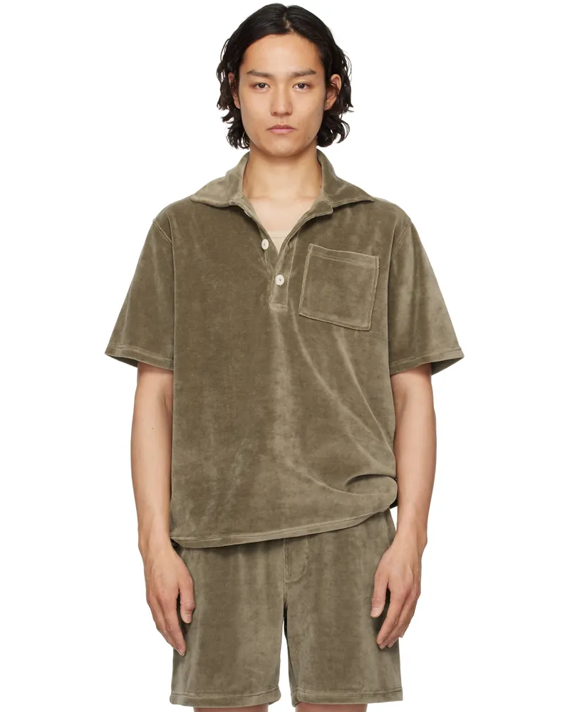 OAS Taupe Morel Girona Velour Polo Grey