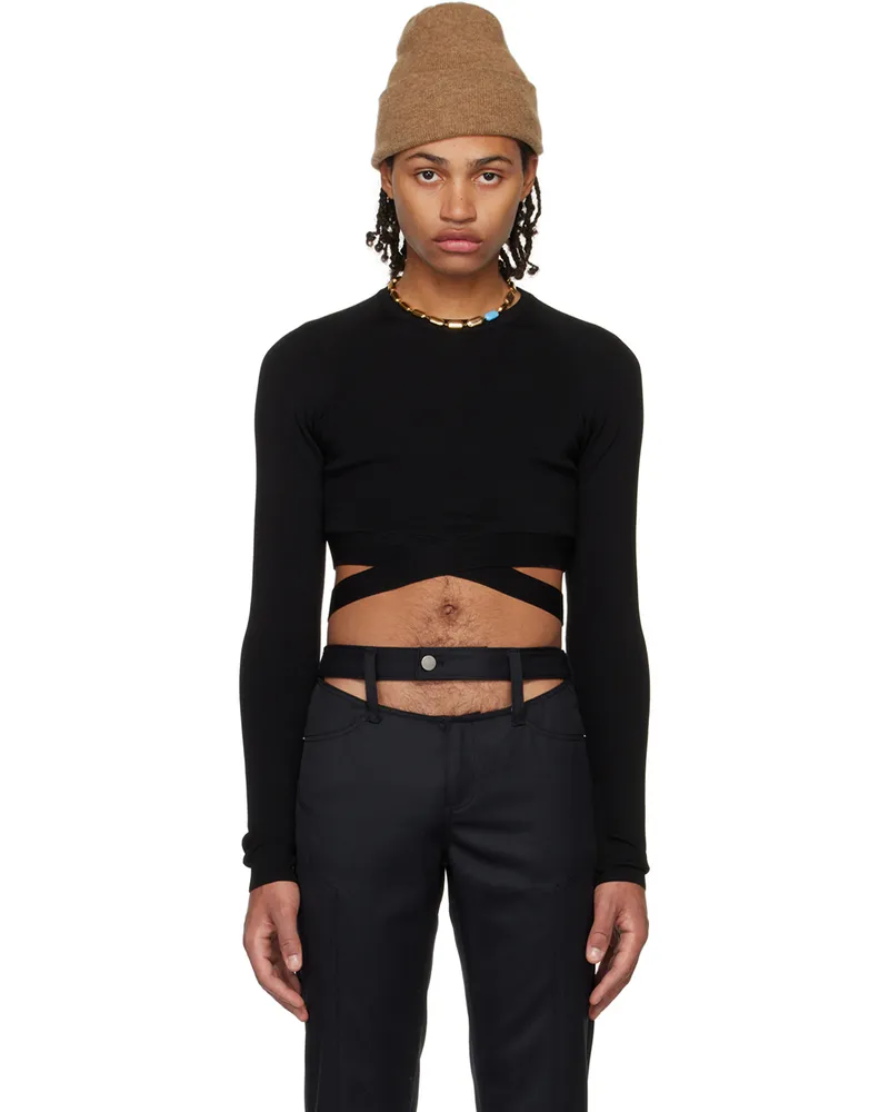 K.NGSLEY Black XWaist Sweater Black