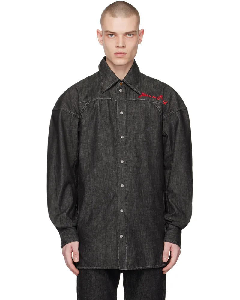 Vivienne Westwood Black Football Denim Shirt N401