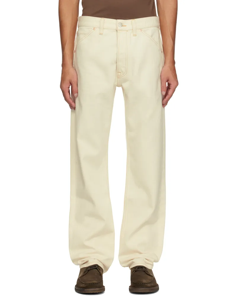 Drake's Off-White 12.7 oz Selvedge Tonal Stitch Jeans 050