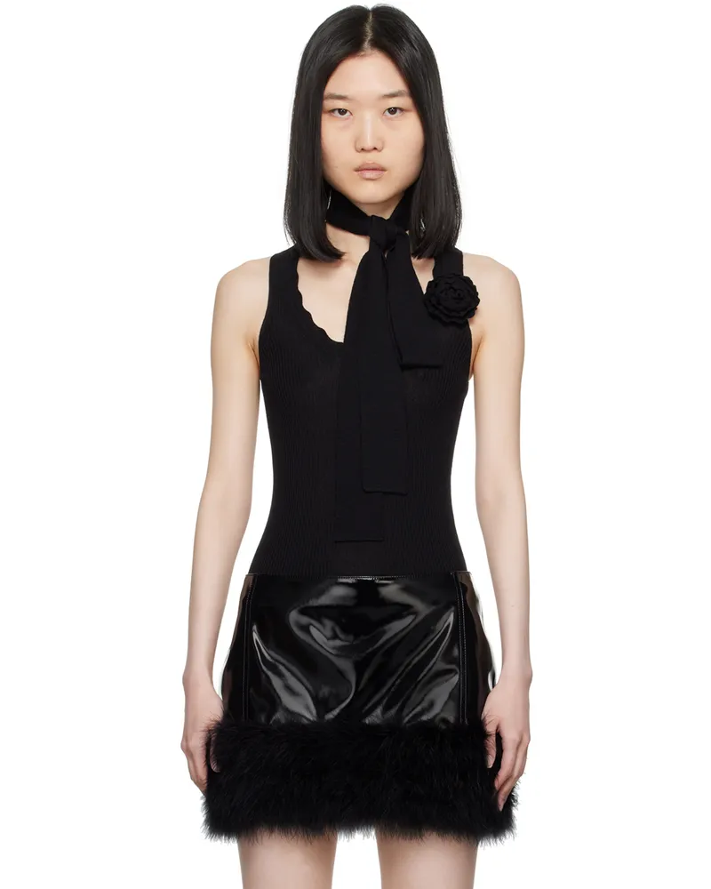 Blumarine Black Wool Tank Top N0990