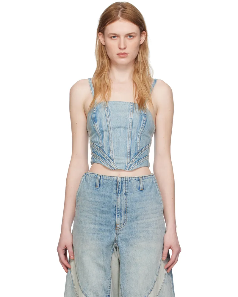 Amiri Blue Corset Denim Tank Top True